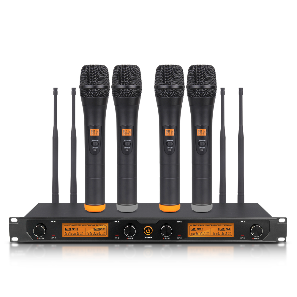 Горячая Распродажа набор Двухканальный UHF профессиональный ручной беспроводной микрофон