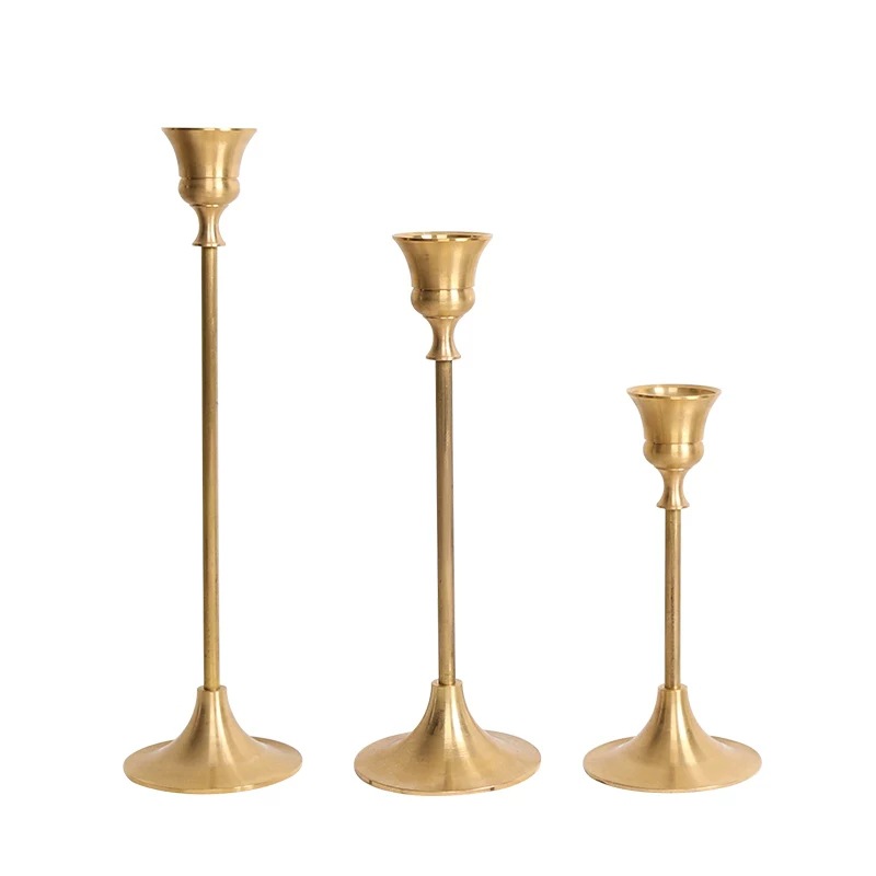 Home Accessories Restaurant Candle Shop Church Modern Minimalist Metal Jewelry Brass Retro Candle Holder