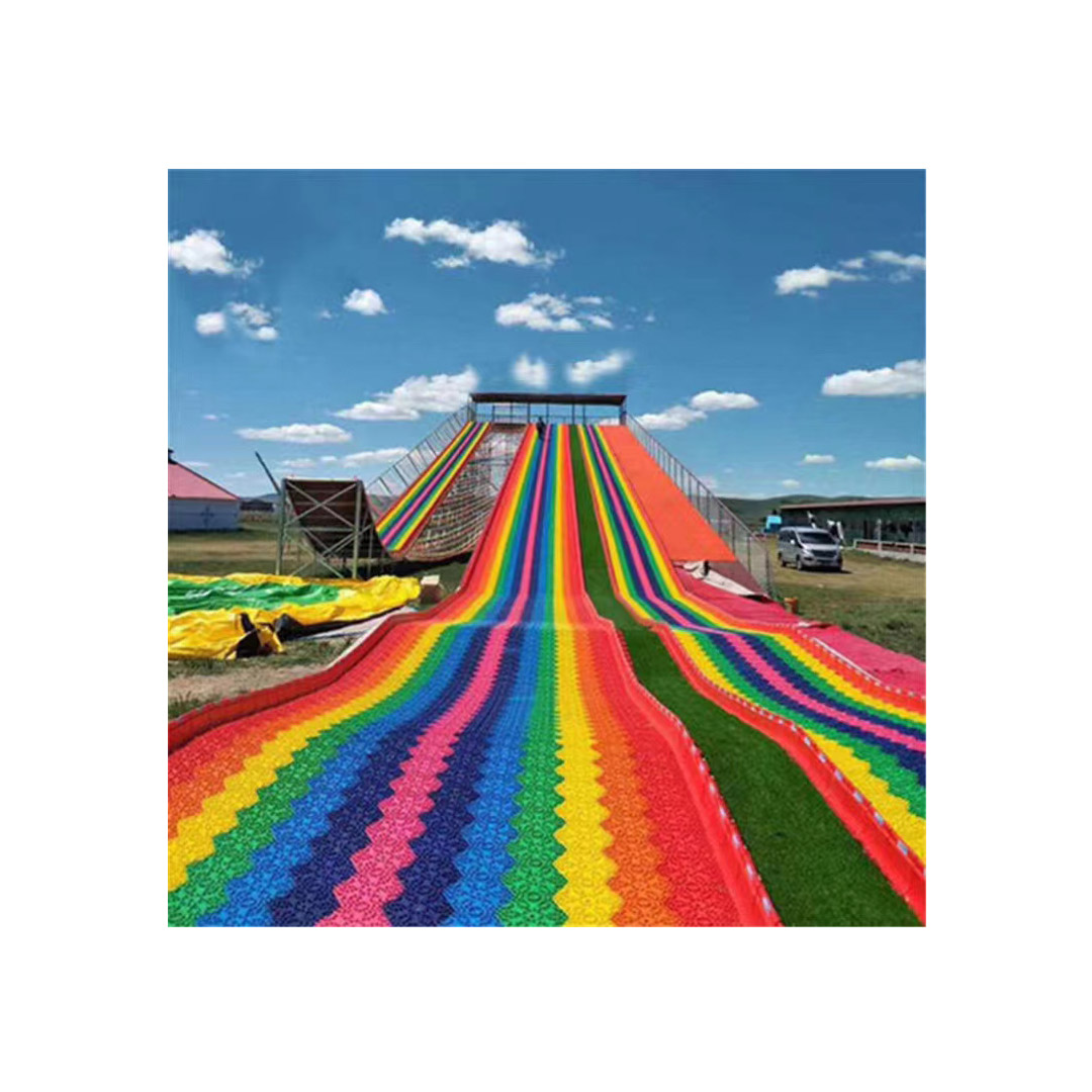 New Commercial Playground Amusement Park Equipment Rainbow Slide Outdoor Kids Plastic Slide