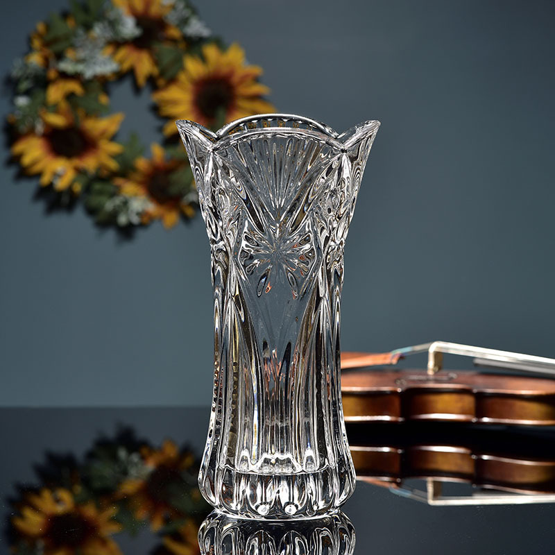 Amazon hot selling glass cylinder bud clear crystal home wedding decor glass flowers vase