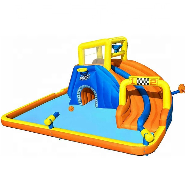 BW 53377 Inflatable water park double-lane inflatable water slide with blower