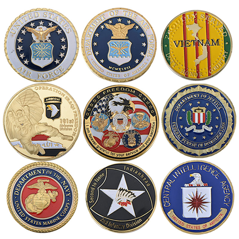 Factory Price Custom metal Soft Enamel American Free Eagle Souvenir Antique Challenge Coin Collection