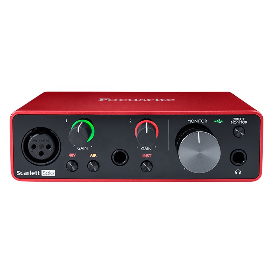 Новый дизайн, Usb-звуковая карта с интерфейсом Focusrite Scarlett Solo по отличной цене для трансляции на встречу
