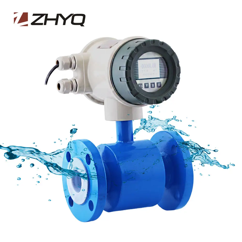 2 4 8 Inch digital display water flow meter pipeline water pump liquid electromagnetic magnetic flowmeter