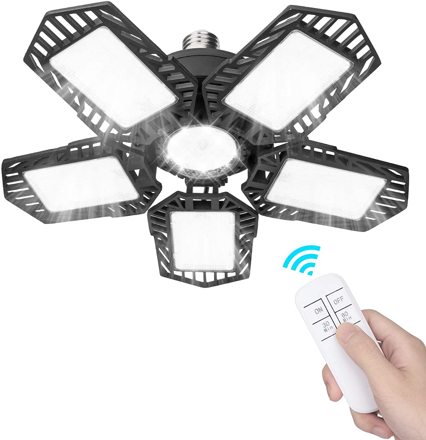 Deformable 150 Вт НЛО LED High Bay Light с 5 панельными лампами за пределами яркого 15000LM 6000K Дневной свет для помещений