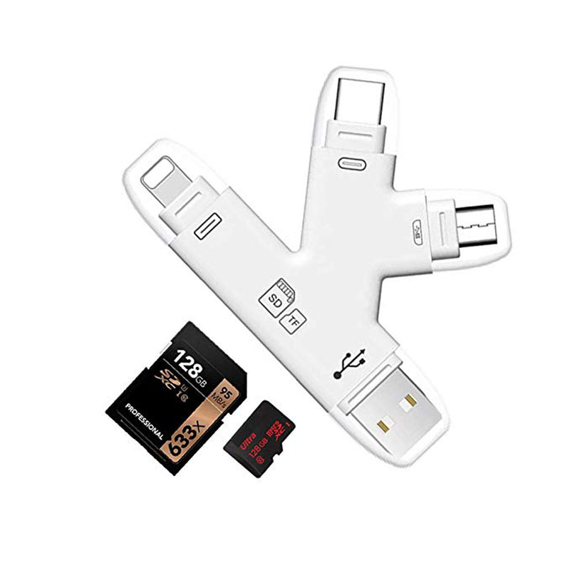 Новое поступление 4 в 1 USB адаптер для смартфона OTG Type-C SD кардридер для iphone планшета ipad macbook