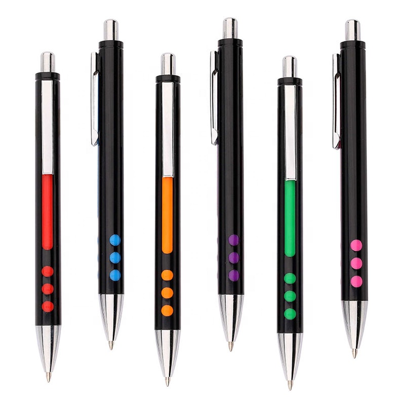 Cheap price school stationery advertising ballpoint pen customized logo printing dot black ball pen