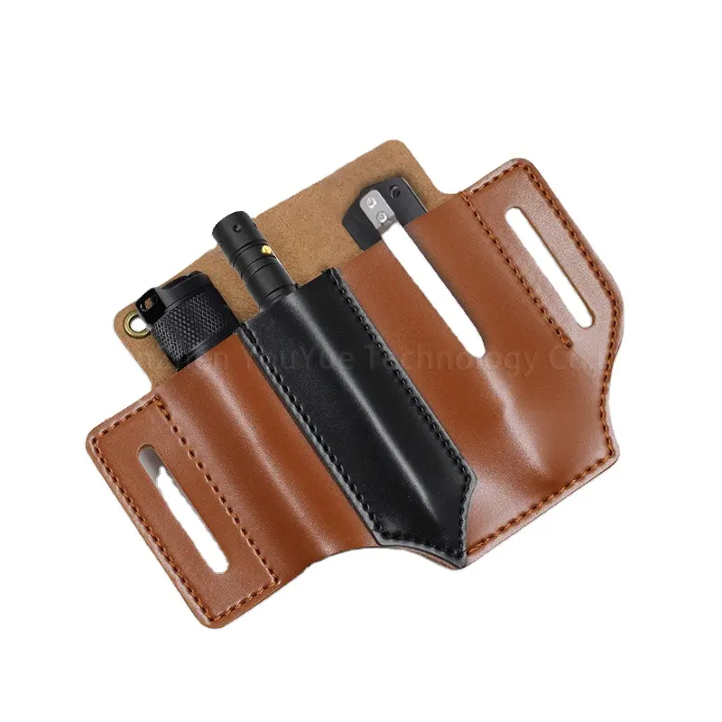 Outdoor Tactical Tool EDC Leather Holster Survival Knife Belt Tool Storage
