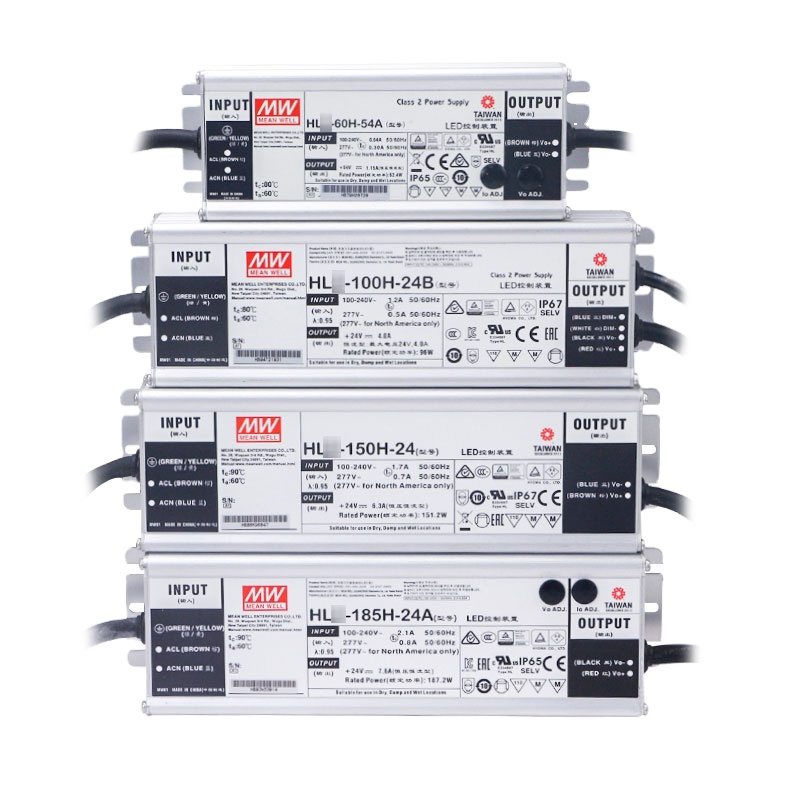 Mean Well-H-L-G LED Strip Driver Power Supply, 40W, 60W, 100W, 150W, 600W, 15V, 12V, 24V, 48V