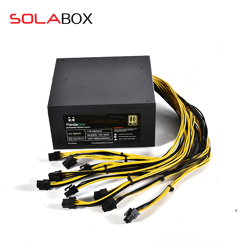Блок питания для майнинга SolaBox Atx Gold 80plus Gold Efficiency GPU ATX Ethereum 1800 Вт