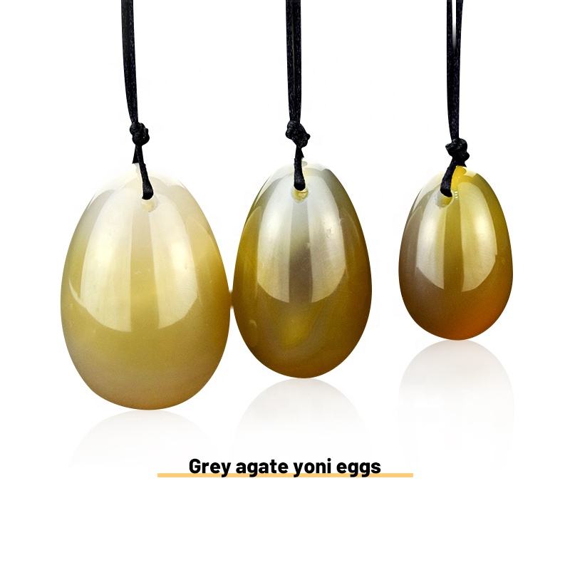 Wholesale natural gemstone jade rose quartz yoni eggs for vaginal with box