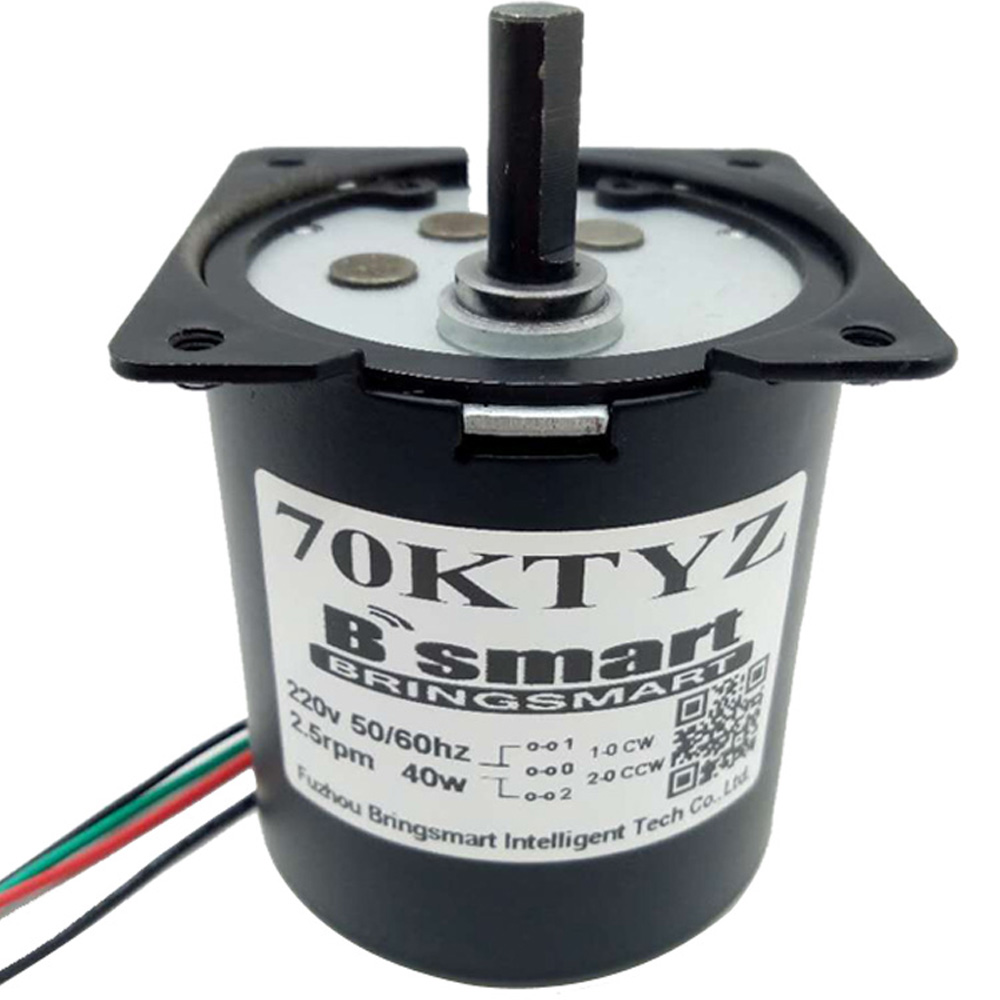 Bringsmart 70KTYZ 220V AC Synchronous Motor 40W Permanent Magnet Gear Motor 2.5-110rpm High Torque CW/CCW Electronic Motor