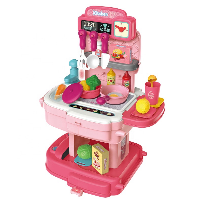 Children Early Education Diy 2 In 1 Backpack Cooking Set Other Pretend Play Preschool Toy Kitchen