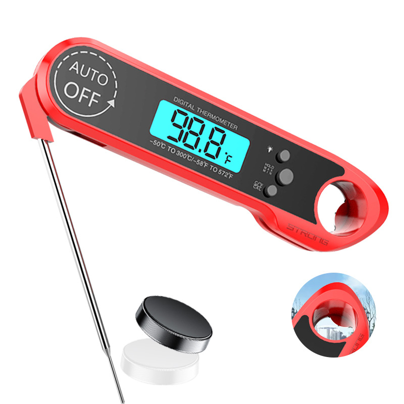 304 Digital Instant Read meat therometer with Backlight and Magnet for Oil Deep Fry BBQ food thermometer