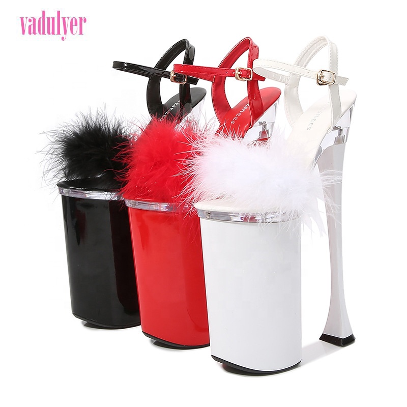 Vadulyer Wholesale Hot Product 10.23 Inch Furry Exotic Dance High Heels For Pole Dancers