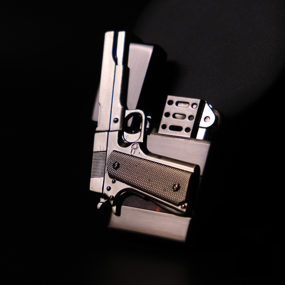 New style gun god demon open flame rechargeable lighter open flame lighter multi-color gas lighter