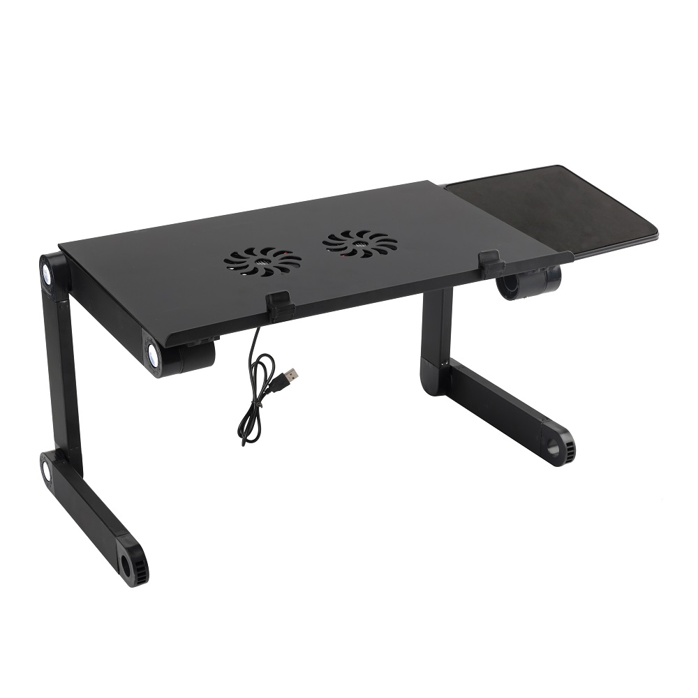Silver Marking For Easy Reading At Joints Aluminum Plastic Black Foldable Adjustable Laptop Stand For Bed
