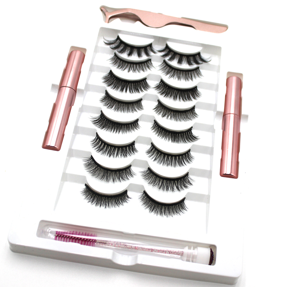 Top quality 3D magnetic eyelashes wholesale 10 pair magnetic eyelashes with private label boxes