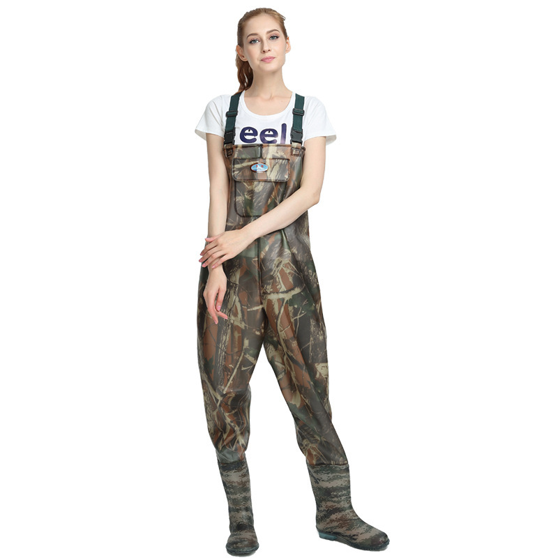 Rikimaru Fishing Wader Chest Pocket Camouflage Hunting With Boot Waterproof Non-slip Fishing Wear