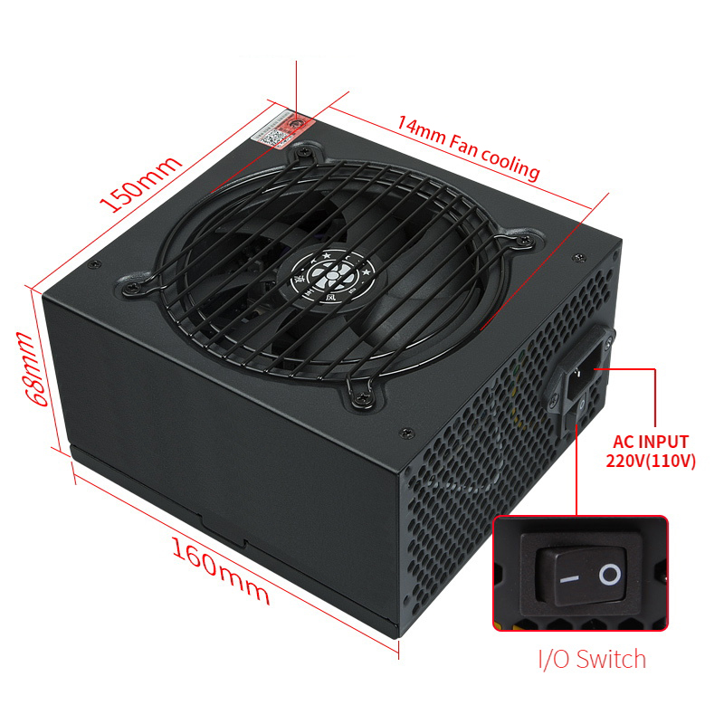 Переключатель Taisu Бронзовый Новый блок питания для полного модуля ATX 80plus бесшумный источник питания 500 Вт