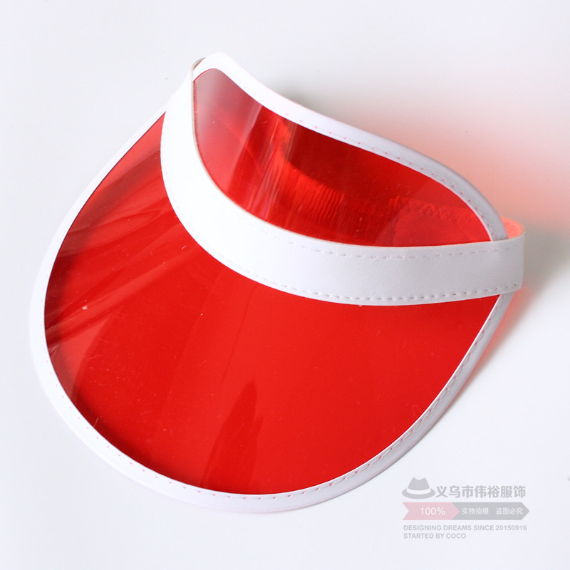 Fashion summer men's and women's transparent plastic advertising sun PVC hollow empty outdoor sport cap hat