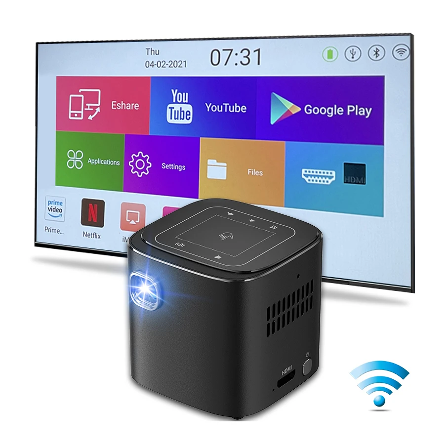 DLP full HD портативный карманный проектор для игр на улице в помещении pico 1080p mini 4K домашний кинотеатр для фильмов Wi-Fi умный android проектор