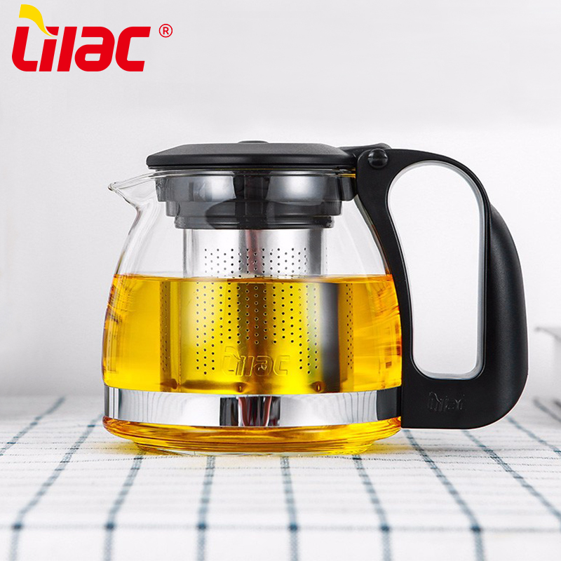 Lilac BSCI SGS LFGB 700ml 1250ml Glass Tea Pot Blooming Tea gift set 1 Person Teapot set Glass Teapot