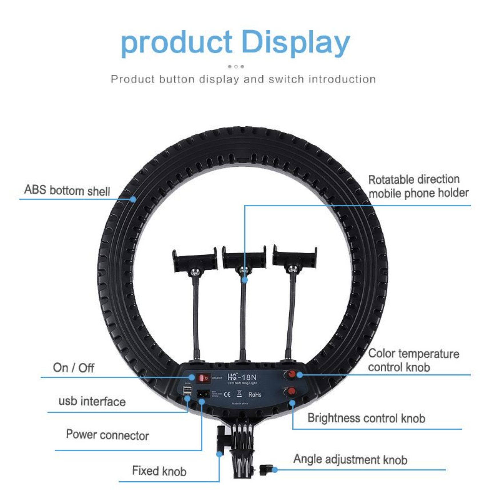 18 inch live mobile phone red voice, beauty, skin and skin mobile phone self LED ring lamp lights