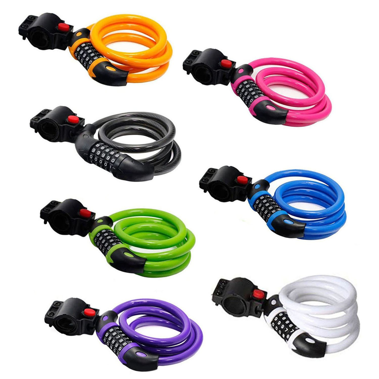 Injiaer 5 Password Digital Codecode lock mountain bike road bike universal steel wire cable bicycle lock