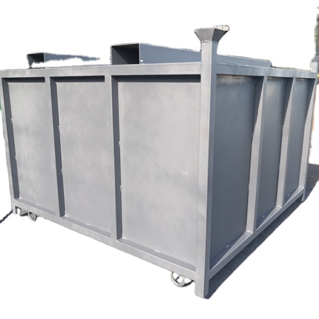 2m3 outdoor stackable steel bin industrial waste chain lift bins skip hopper open top dumpster metal turnover box