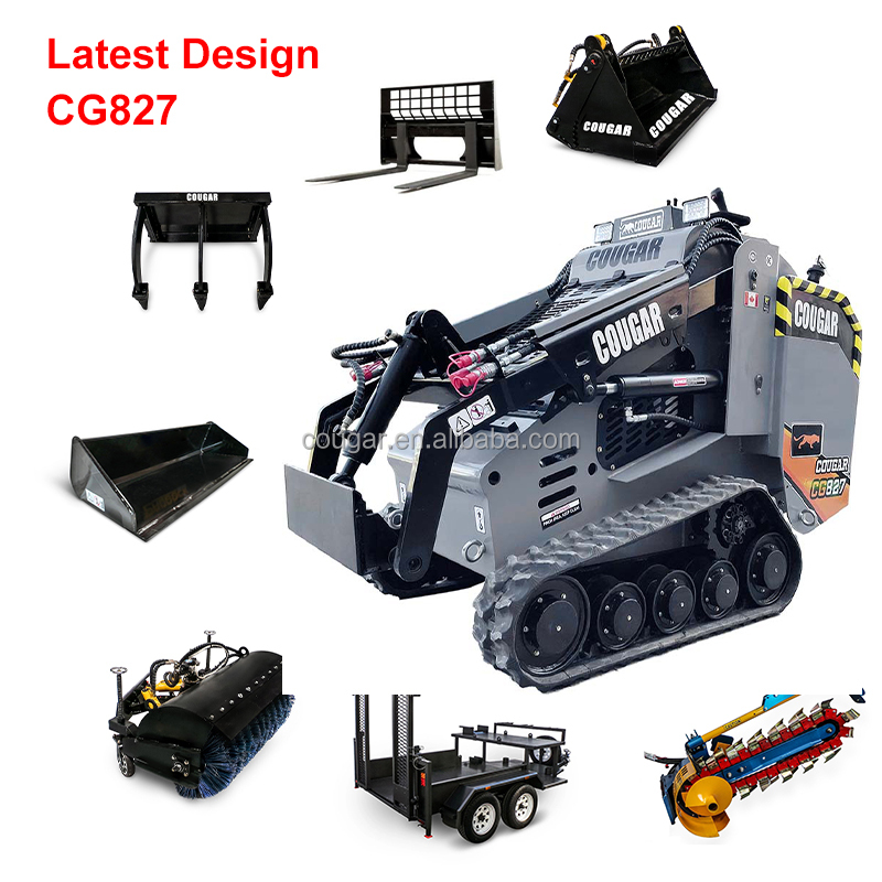 Новые американские мини-погрузчики COUGAR CG827 с бортовым поворотом для ландшафтного дизайна