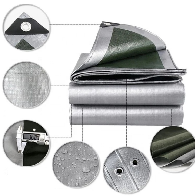 Waterproof fabric Factory price UV treated woven Pe Tarpaulin with pp rope and aluminum eyelet