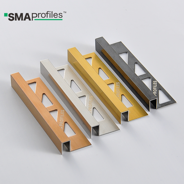 Плоская планка SMA, блестящие металлические полосы, окантовка для плитки, отделка из нержавеющей стали для стен