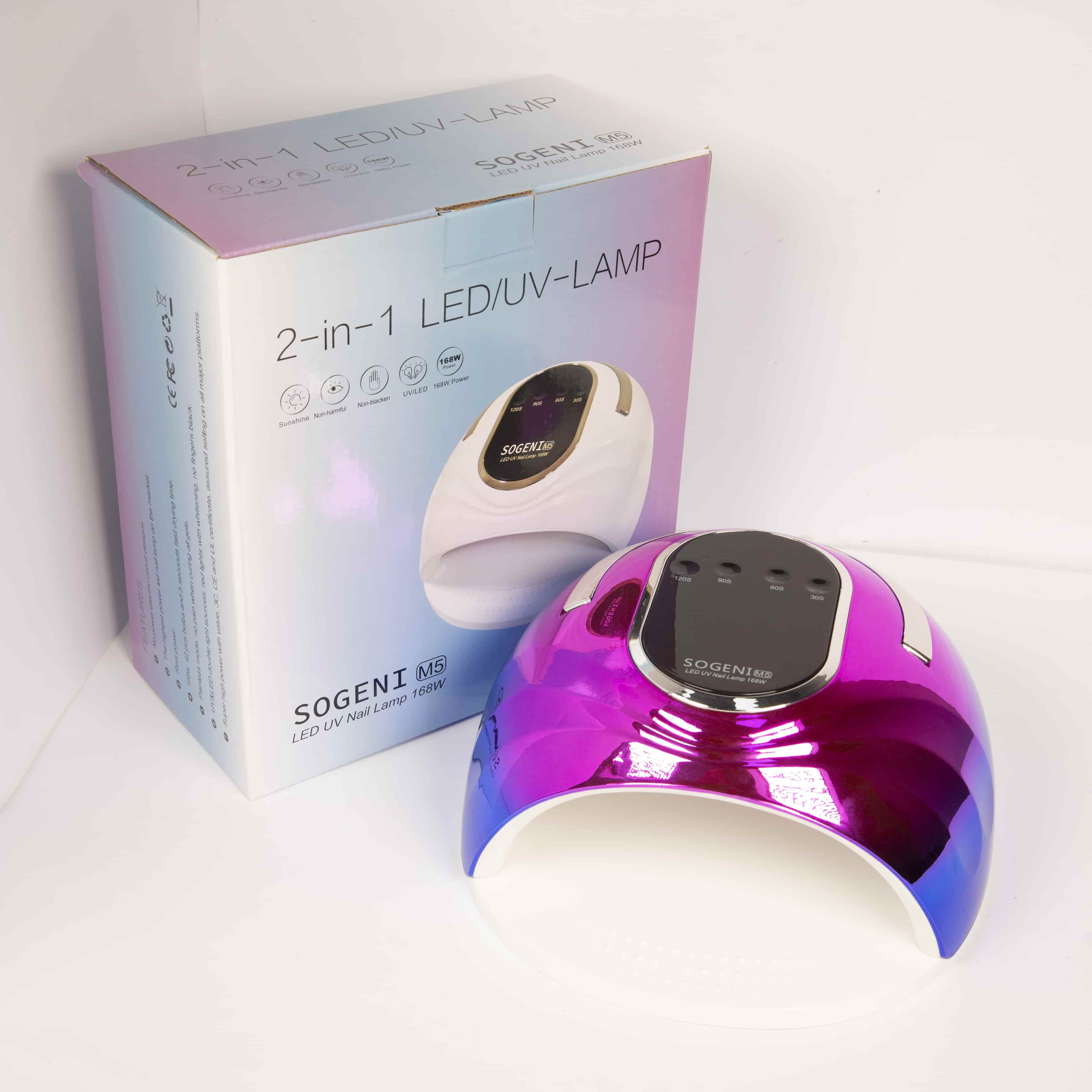 Лампа УФ/LED для сушки гель-лака, 168 Вт, с 4 таймерами