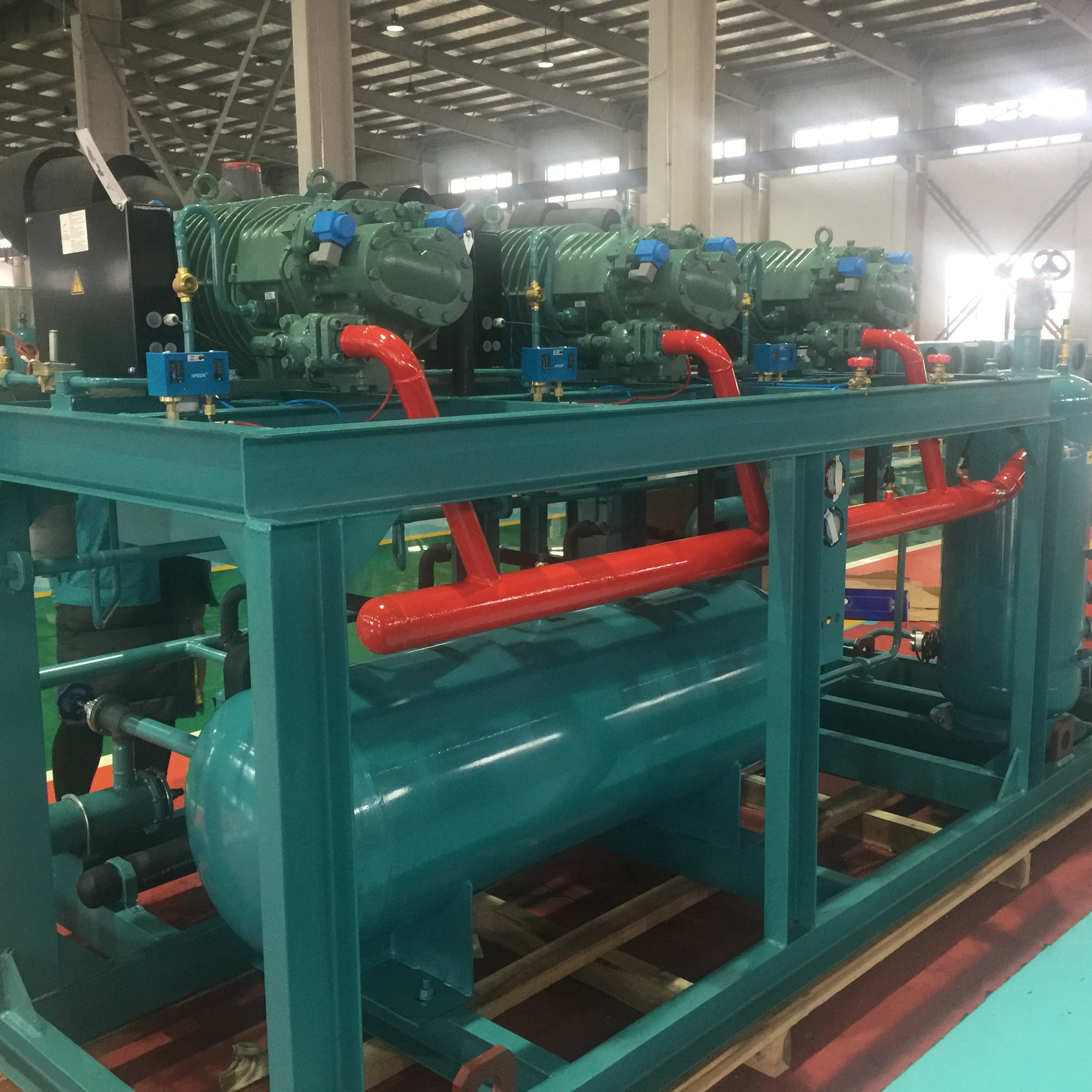 HSN8561-110-40P 110 тонн с воздушным охлаждением винтовой компрессор 110hp компрессорно-конденсаторный блок для холодной погоды заморозка комната