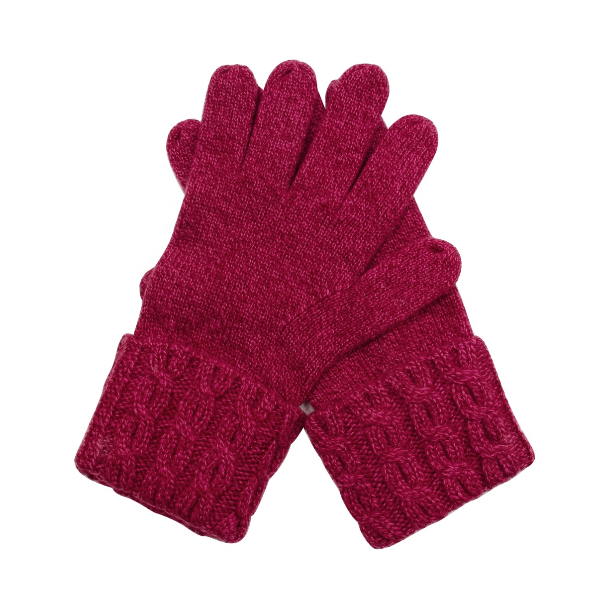 100% Pure Womens Cashmere Gloves Custom Winter Knit Gloves With Logo
