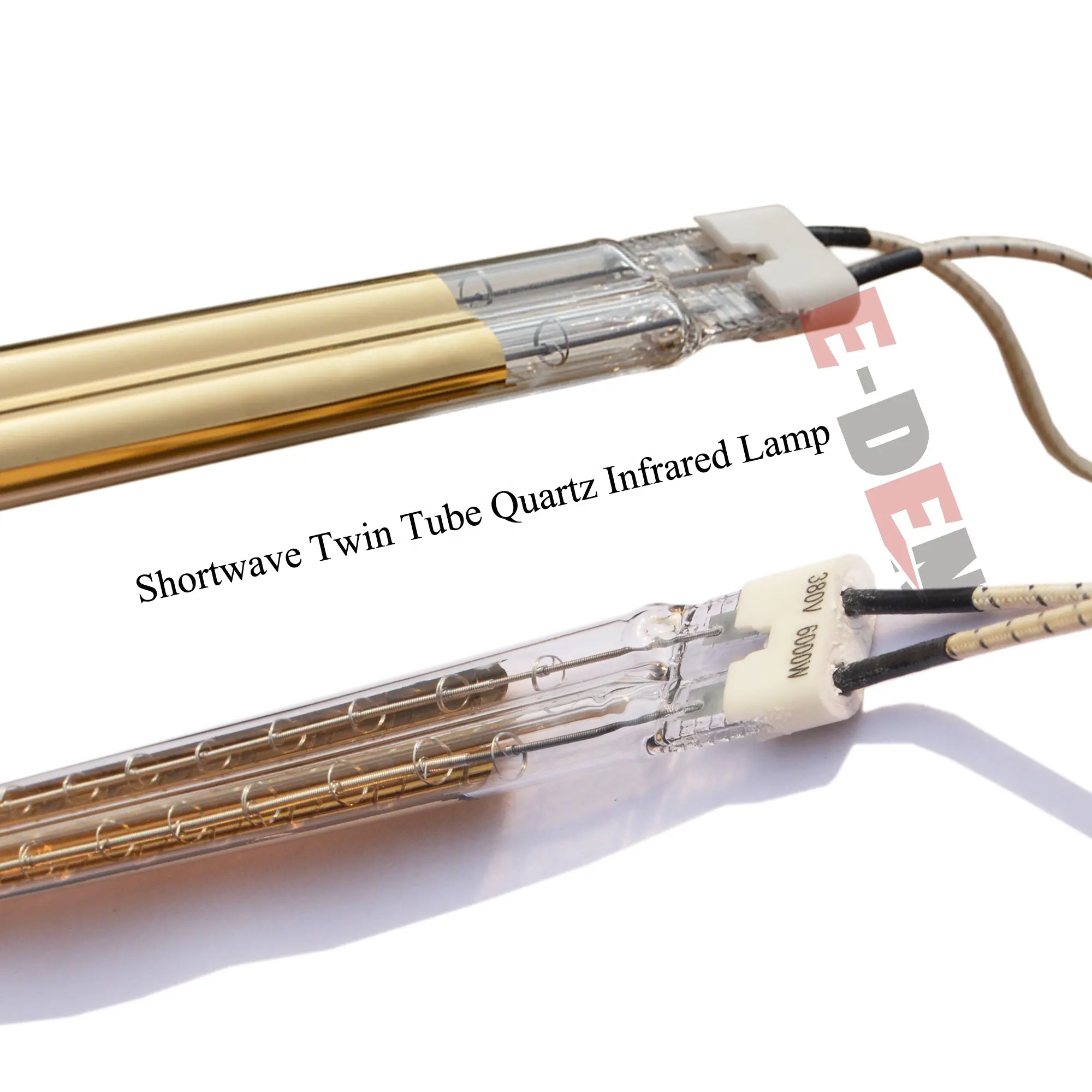 380V 6000W Twin Tube IR Lamp Gold Reflector Infrared Lamp For Glass Cutting Machine