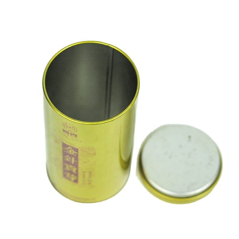 Liquid packaging roofing ingot tin tube packaging incense tablet empty coffee tins can metal tea round gold bar golden tin box