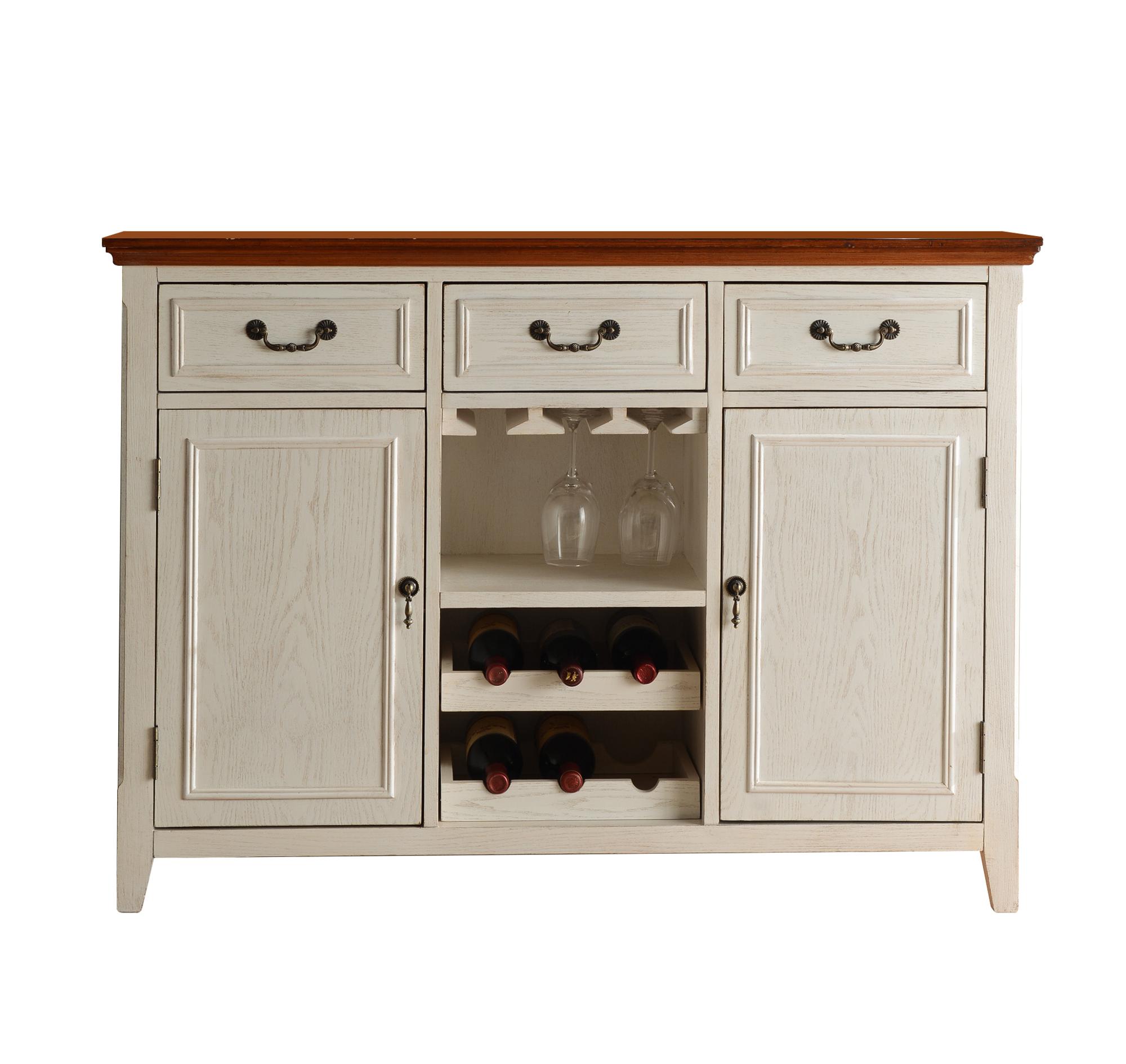European-style retro wine cabinet with three drawers and two doors