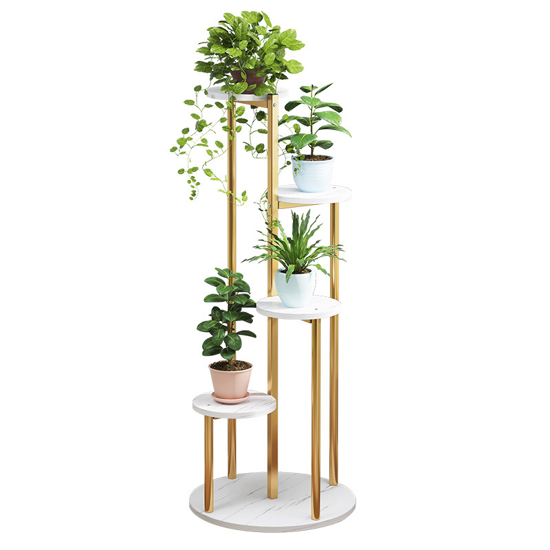 Flower rack storage rack living room floor type interior decoration multi-storey balcony green pineapple fleshy flower rack iron