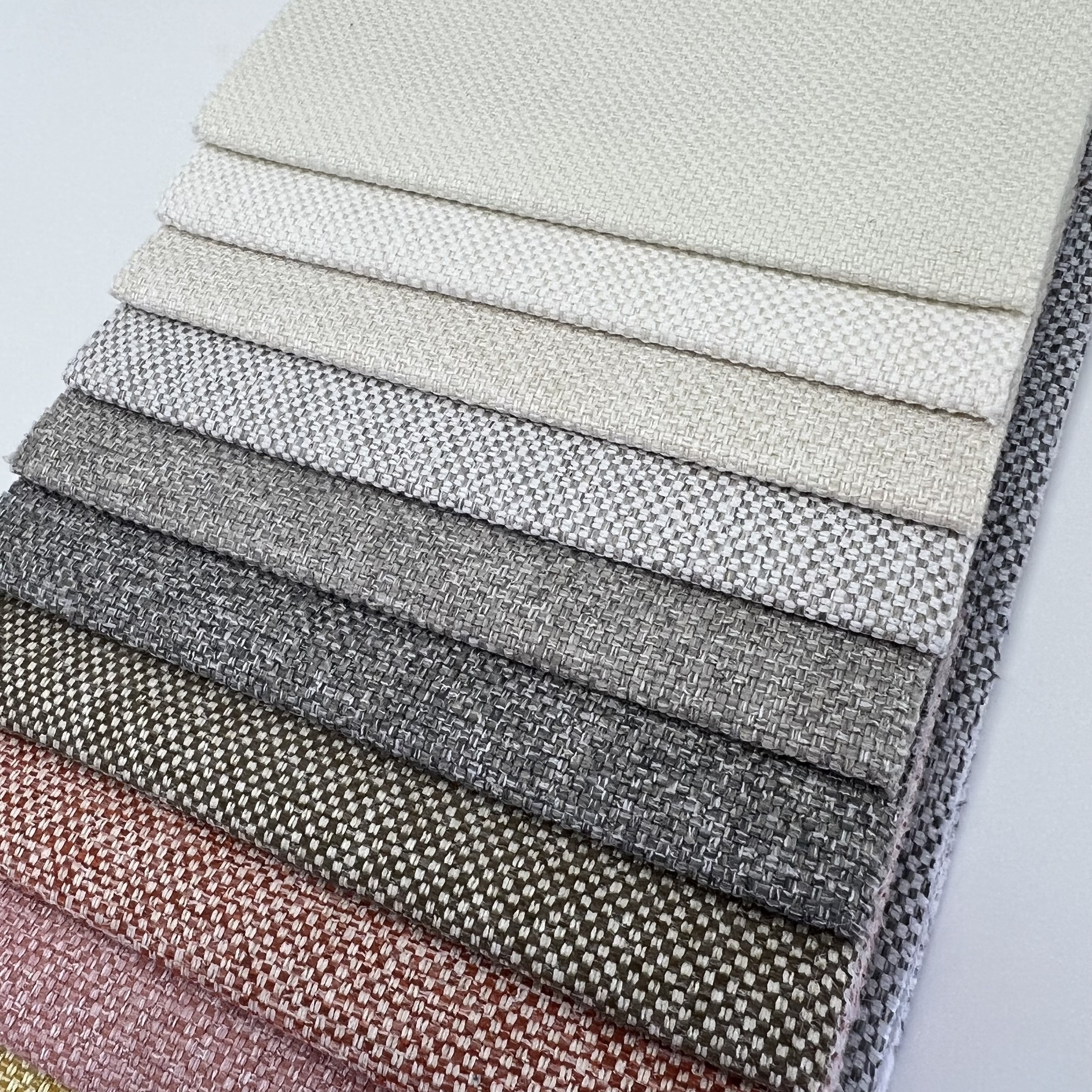 100% Polyester Anti Pill Linen Look Two Tone Colours No MOQ Sofa Fabric for Sofa Pillow Hometex Decoration