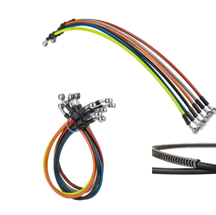 Custom an3 3.2mm 1/8'' 7.5mm universal motorcycle stainless steel braided ptfe clutch brake cable tube line fuel hose