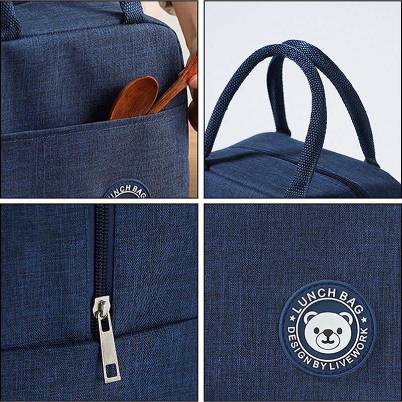 New Portable Lunch Bag New Thermal Insulated Lunch Box Tote Cooler Handbag Bento Pouch Dinner Bags