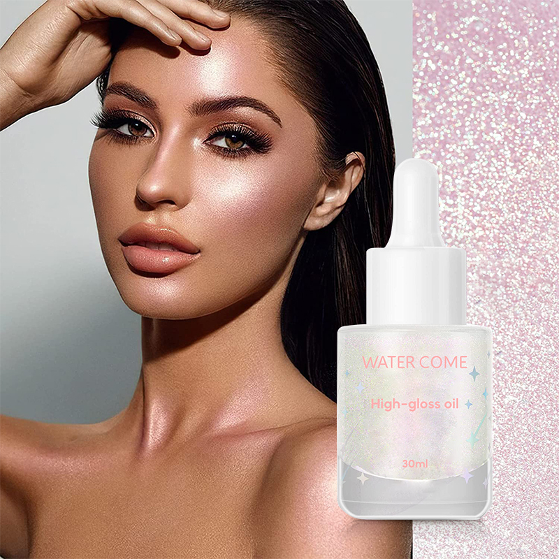 Body Glitter Gel Based with Essential Oil Body Shimmer Oil Set Cosmetics Cream Bronzer Glitter Silver Body Oil