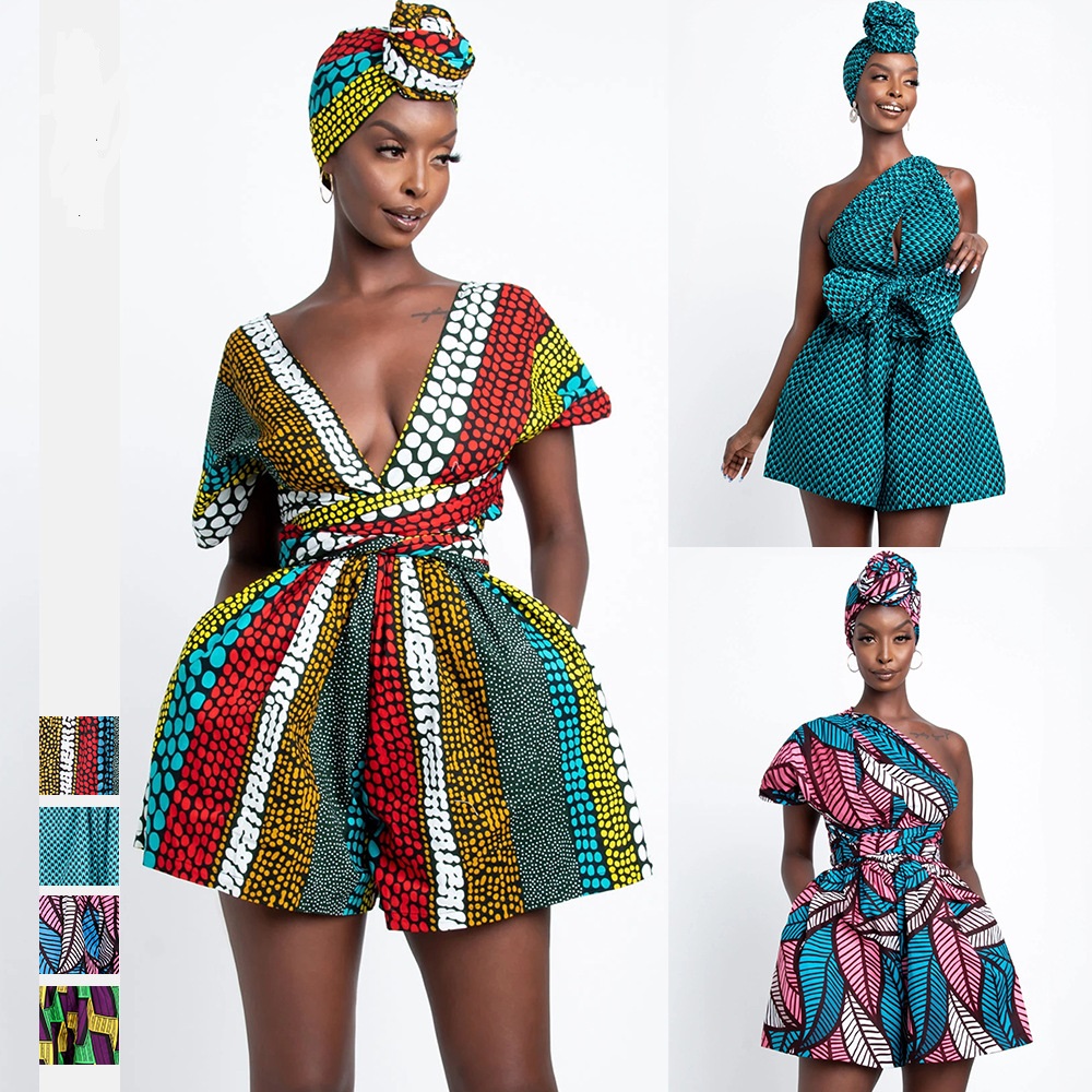 Women new style African Clothing Indian Dashiki Retro Print Jumpsuit Mini Skirt Shorts Party Clothes Fashion Vintage Vestidos