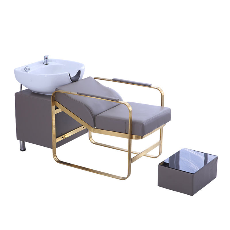 Factory wholesale synthetic leather lying down seat shampoo chair for barbershop