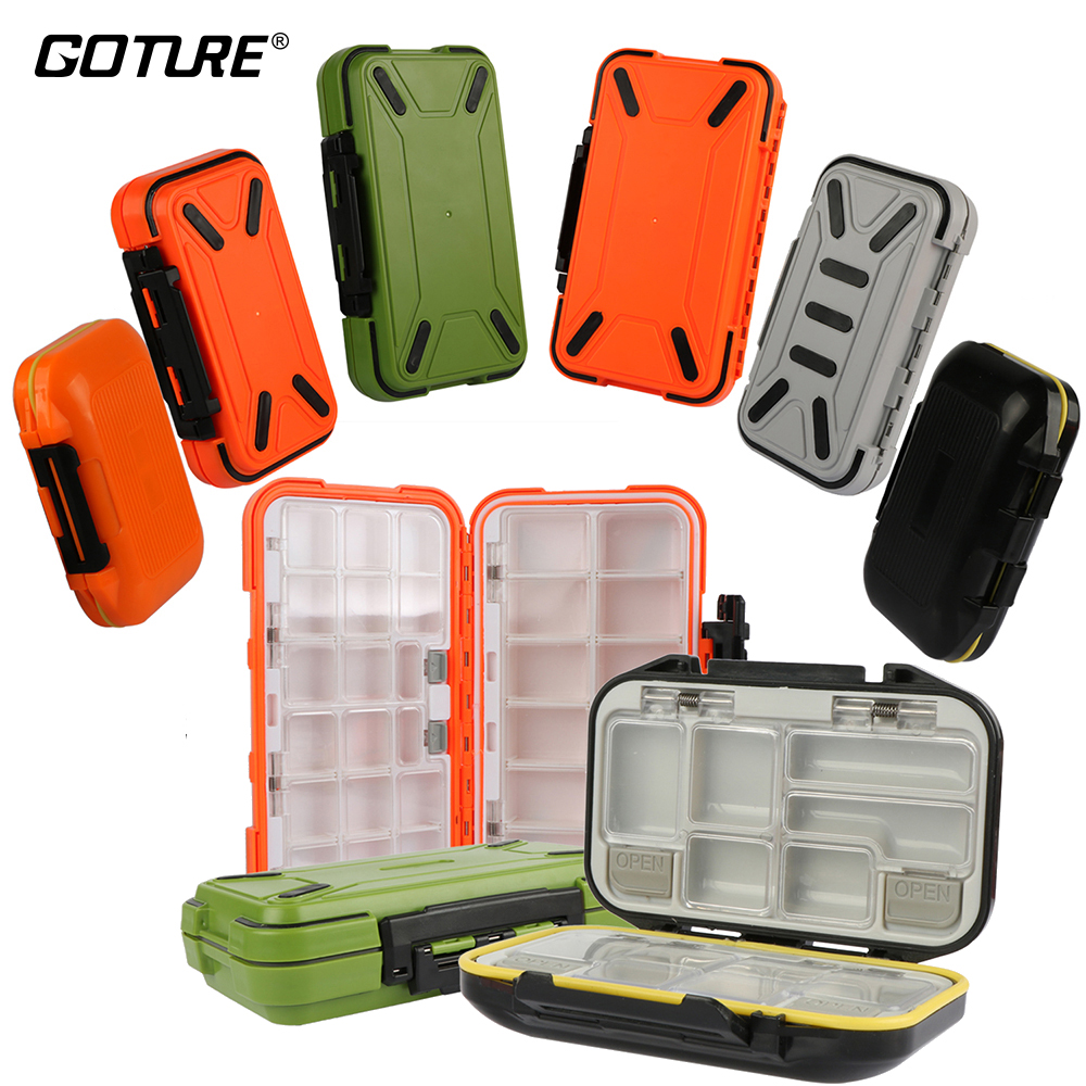 Goture Double Layer Fishing Tackle Boxes Plastic double layers waterproof assortment tackle box fishing tool box