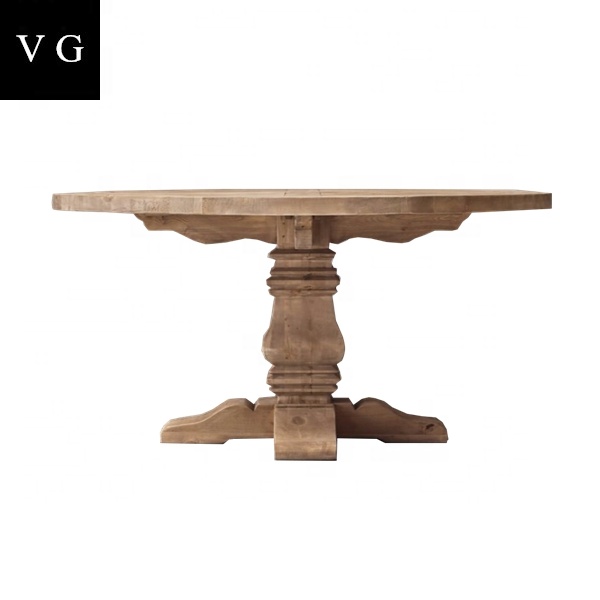 Sturdy table foot Hotel retro luxury, oak solid wood custom size restaurant, large round table
