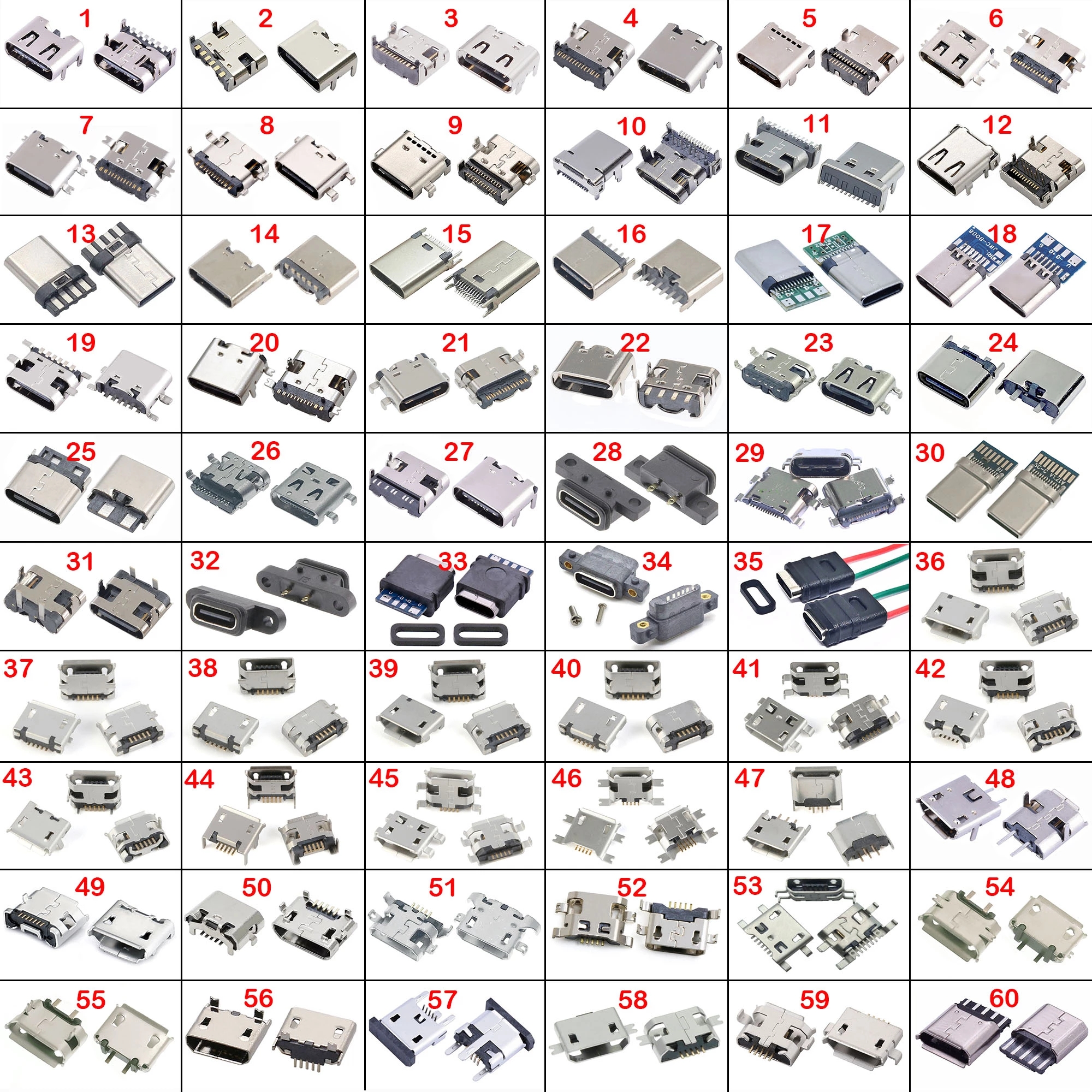Micro USB 3,1 Тип C разъем зарядки док-станция для подключения ЖК-дисплея к порту USB Type-C разъем со штекера на гнездо 2P 4 5 6P 8P 16P 24Pin для Xiaomi Samsung сын