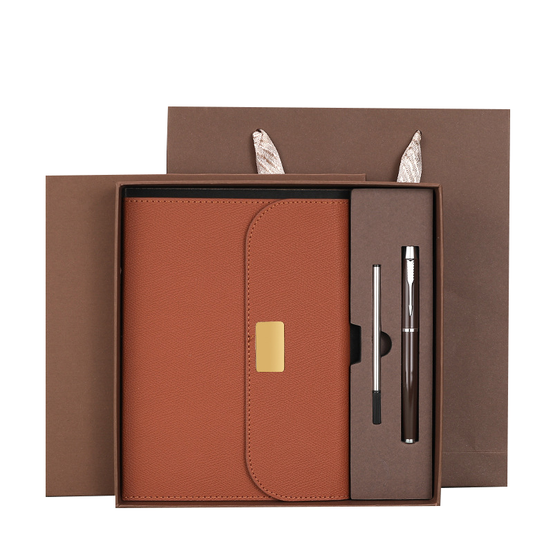 Journal Hardcover Planner Lined Customized PU Leather Cover Offices Sublimation Notebook Paper Stationery Gift Set 2024 with Pen